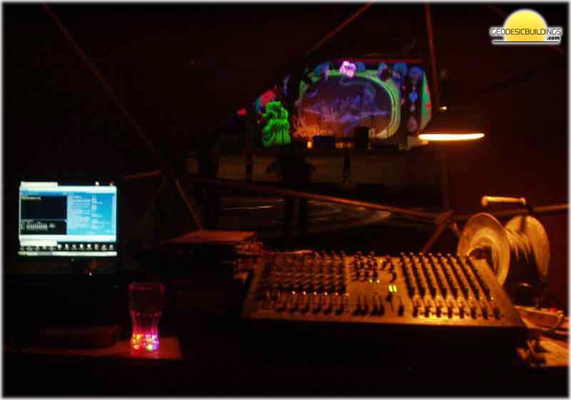 Stage and mixer at night